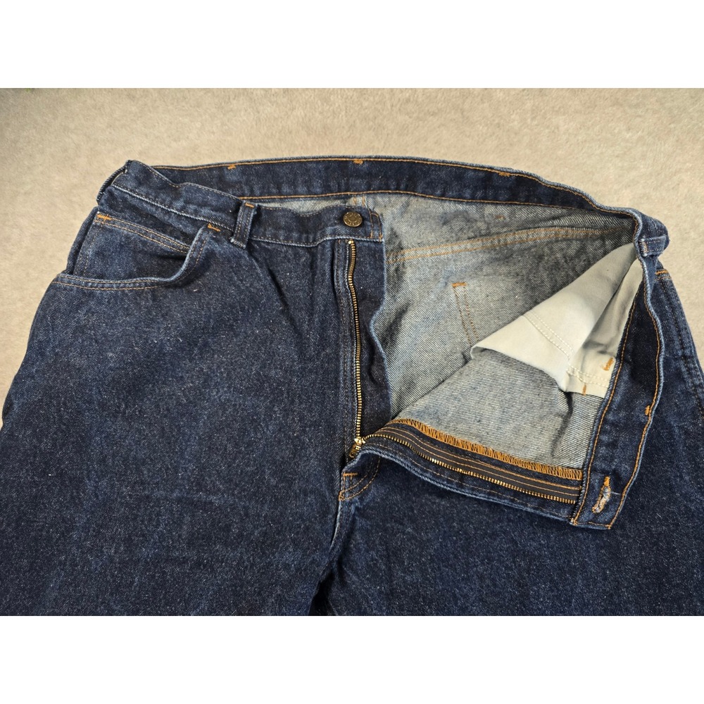 Key Industries Mens Vintage Dark Wash Denim Workwear Jeans 40x32 - Picture 6 of 16